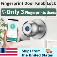 Fingerprint Door Lock For Bedroom Smart Lock Biometric Door Knob Lock with App Control for Bedrooms Cloakroom Apartments Offices