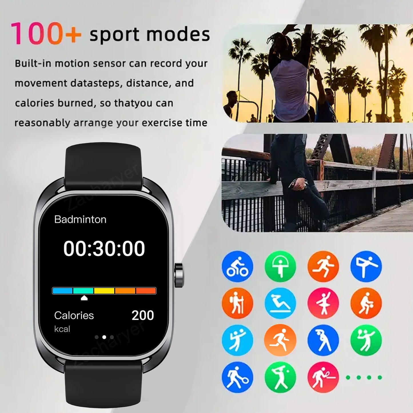 Smart watch,  calling reminder and rejection, wireless calling /dial, multi -Sport mode,SMS reminder, for iPhone/Andriod