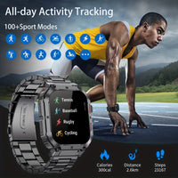 LIGE Outdoor Sports Fitness Smartwatch For Men 1.96 Inch Screen Bluetooth Calling Waterproof Watches Blood Oxygen Reloj Hombre