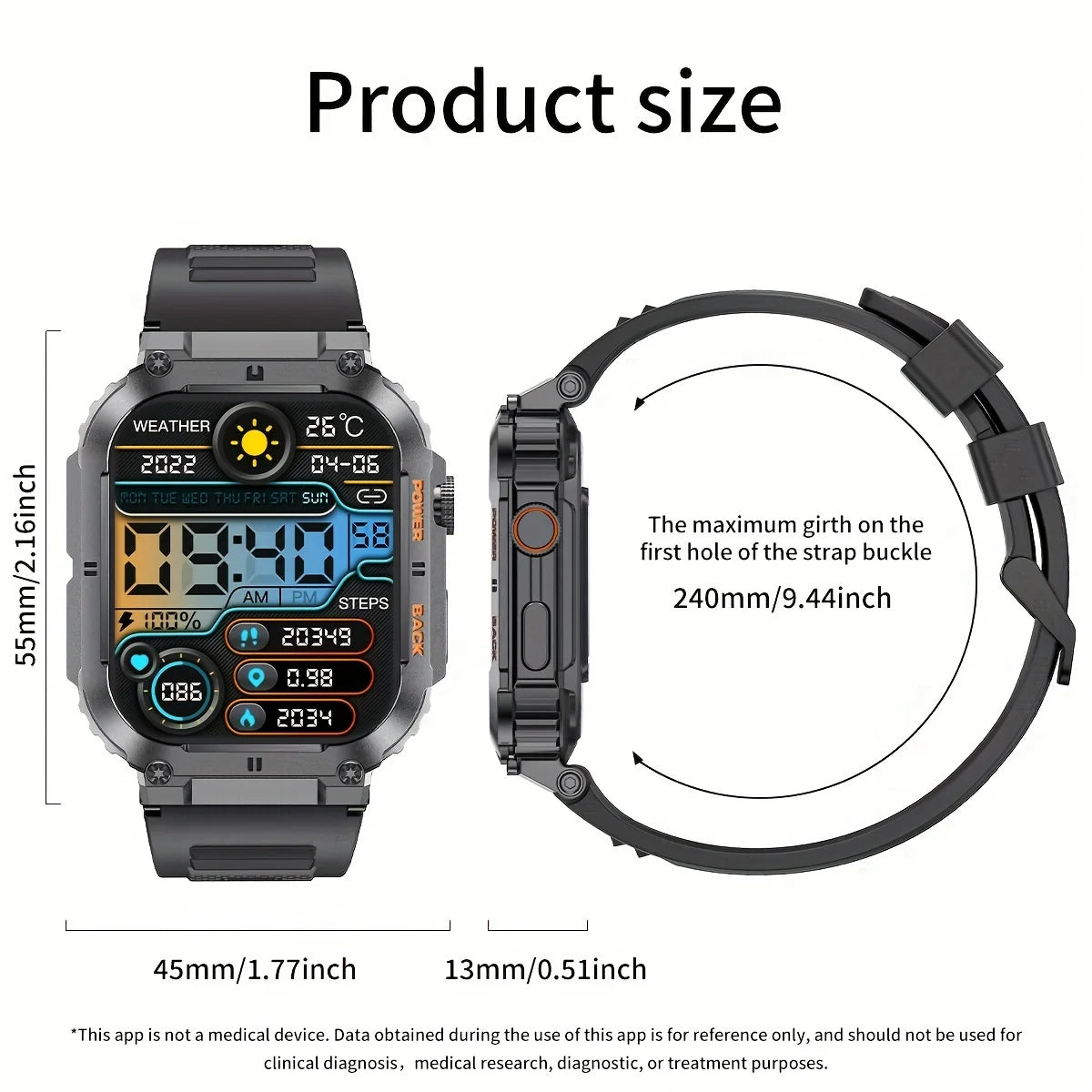 LIGE Outdoor Sports Fitness Smartwatch For Men 1.96 Inch Screen Bluetooth Calling Waterproof Watches Blood Oxygen Reloj Hombre