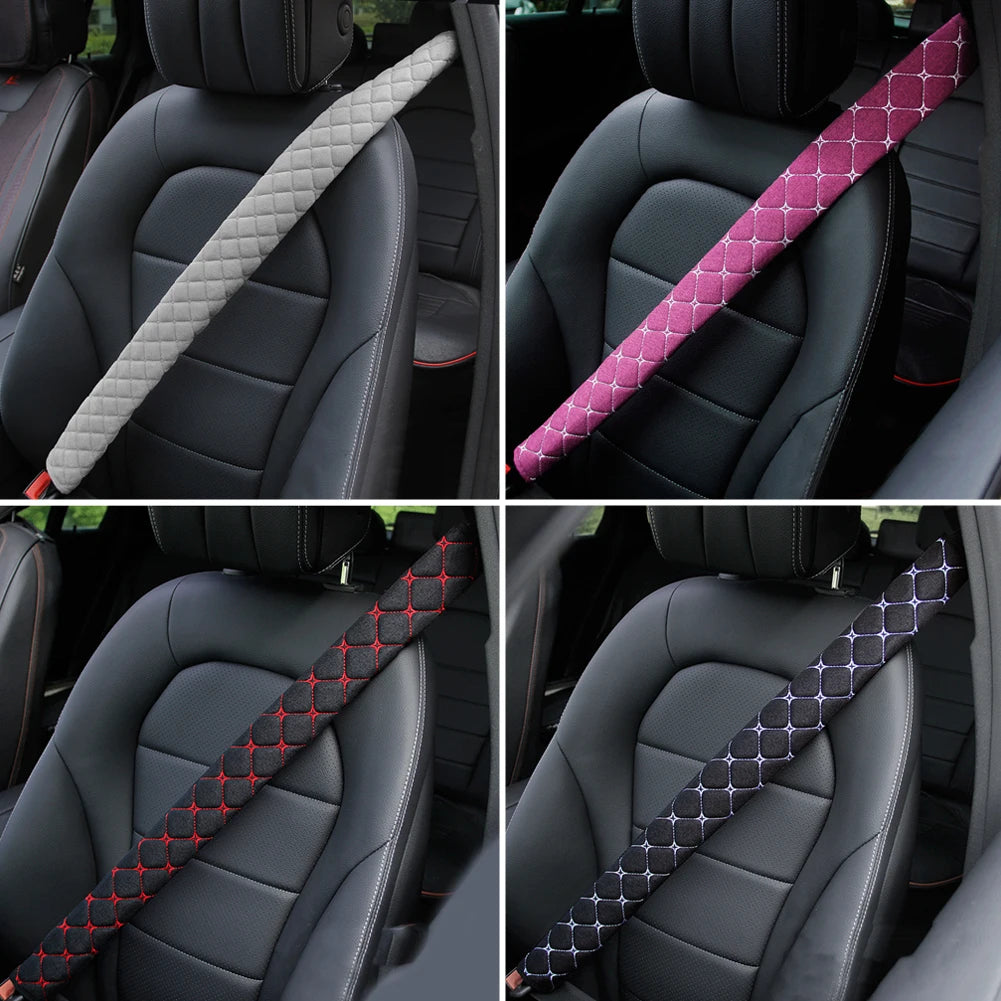 50/75cm Car Seat Belt Shoulder Guard Massage Net Breathable Four Seasons Padding Pad Car Interior Accessories Polyester Fiber