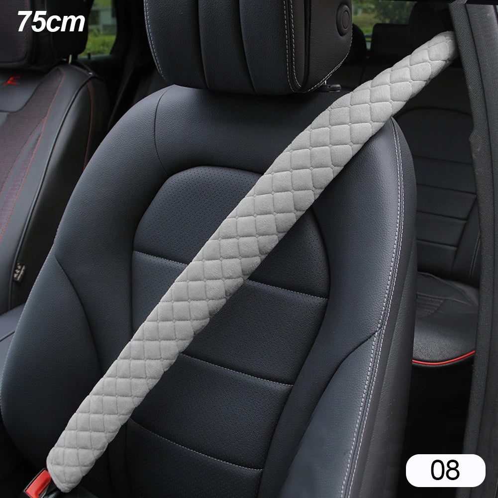 50/75cm Car Seat Belt Shoulder Guard Massage Net Breathable Four Seasons Padding Pad Car Interior Accessories Polyester Fiber