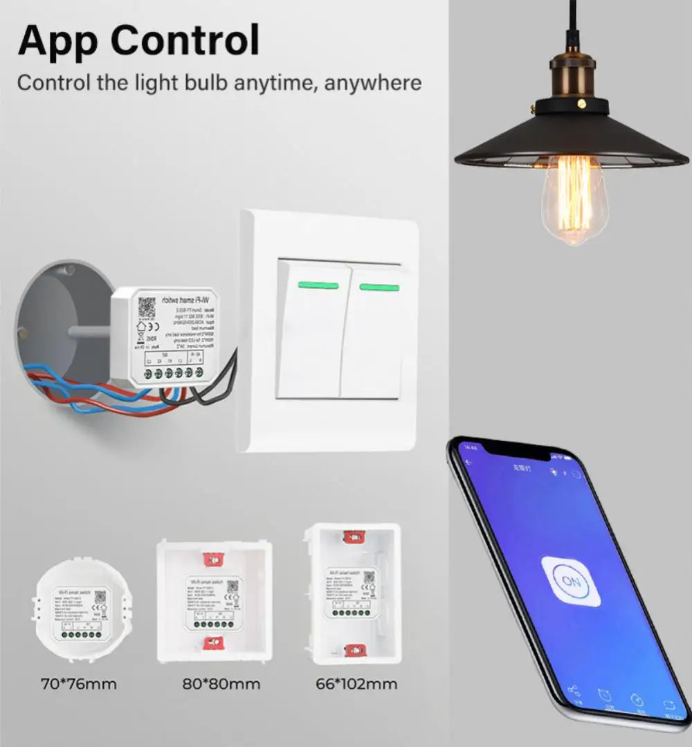 10A Tuya Smart WiFi Switch 2gang Control Switch Mini Smart Breaker Smart Life App Remote Control Support Alexa Google Home