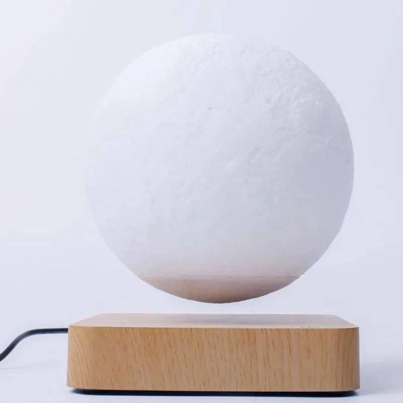 T30 Levitating Moon Lamp Night Light Floating 3D Printing LED Moon Lamp with Wooden Base and Magnetic with 3 Colors