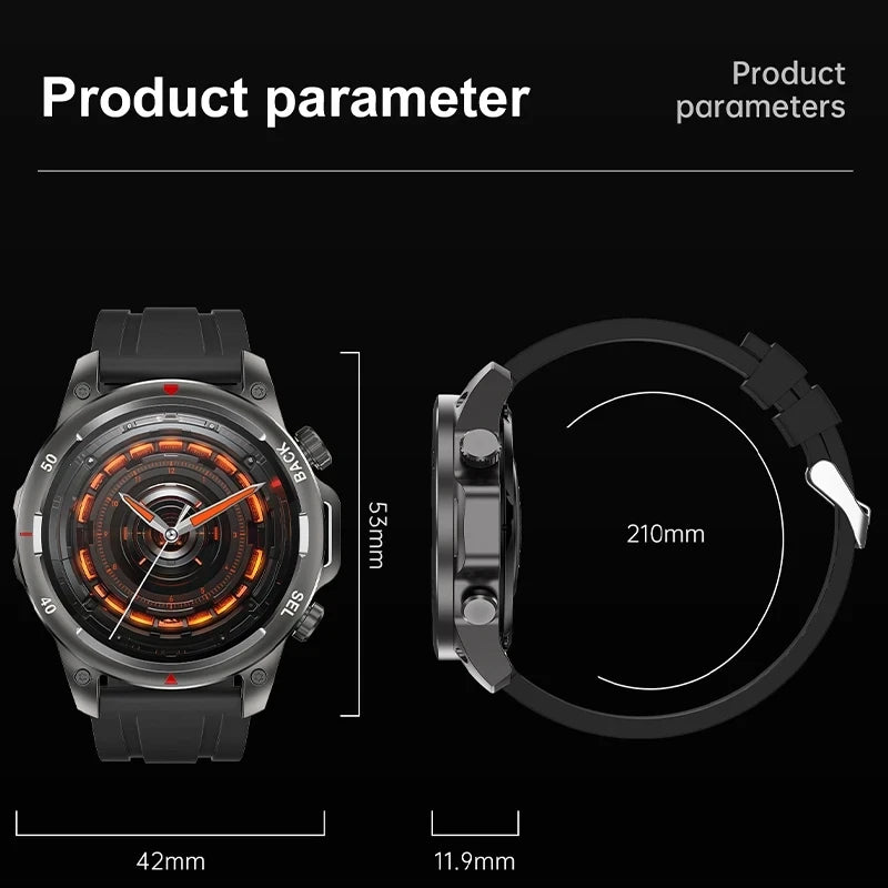 2024 New Bluetooth Calling Men's Smartwatch LED Outdoor Fitness Health Monitoring Smart Watch 360 * 360 HD Waterproof Smartwatch