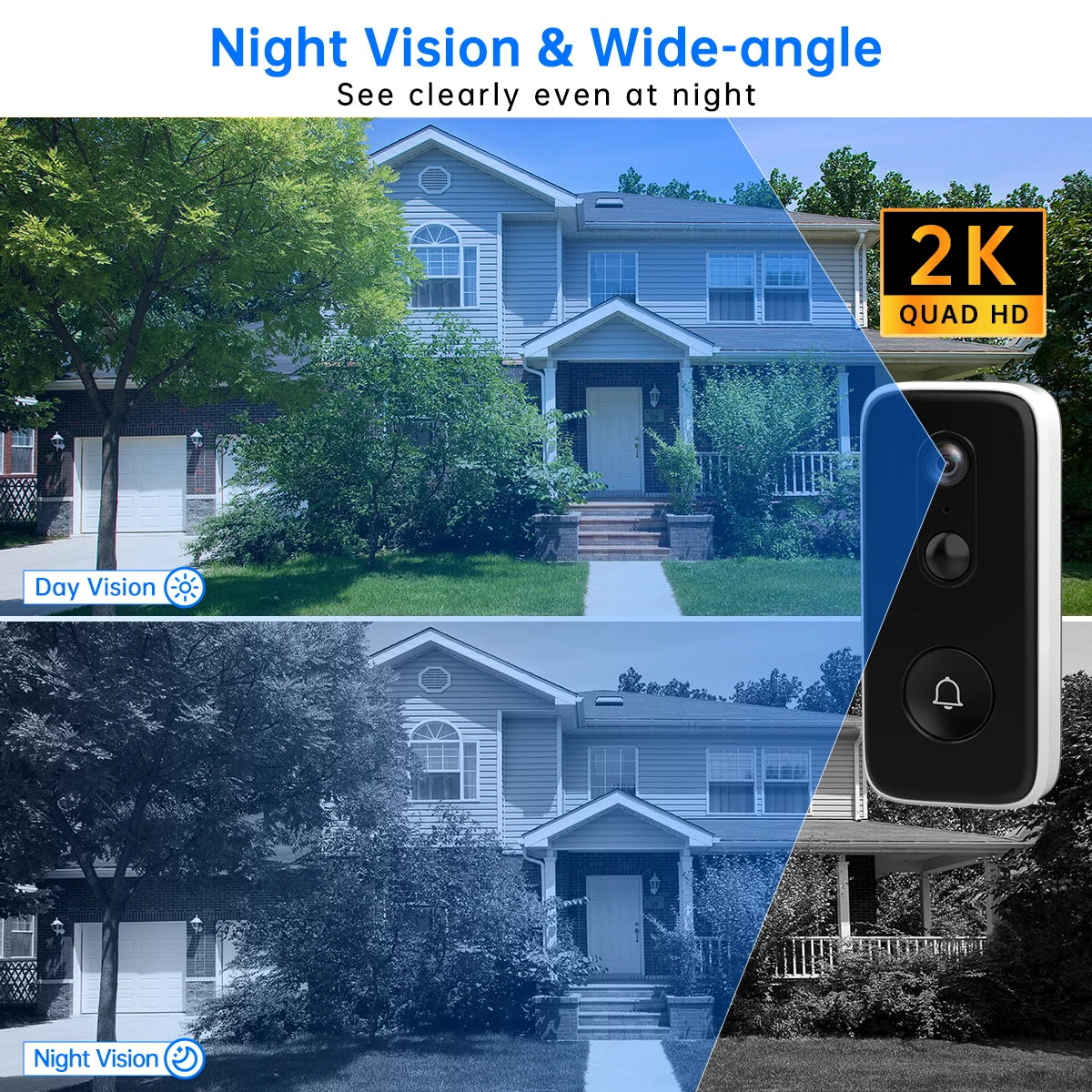 JOOAN Intelligent WiFi Doorbell With Camera Smart Home 3MP WiFi Video Doorbell Outdoor Battery Powered Security Video Intercom