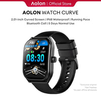 Aolon 2.01" Curved Screen Smartwatch Men Call Sports Waterproof Wrist Watches Fitness Bracelet Women Watch Clock Smart Watch