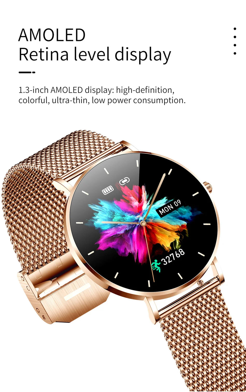 Xiaomi Mijia Ultrathin Smart Watch Women 1.36-inch AMOLED HD Pixel Display Always Shows Call Time Reminder Smartwatch