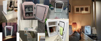 Mini Fridge 6L Capacity, Skin Care Refrigerator with Mirror, Portable Small Fridge Cooler or Warmer, AC DC Power Supply