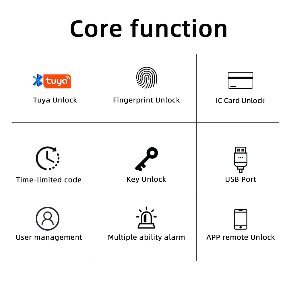 RAYKUBE M5 US Free Delivery Tuya BLE Smart Fingerprint Door Lock Electronic Lock with Password/Key/Card/Tuya APP Unlock