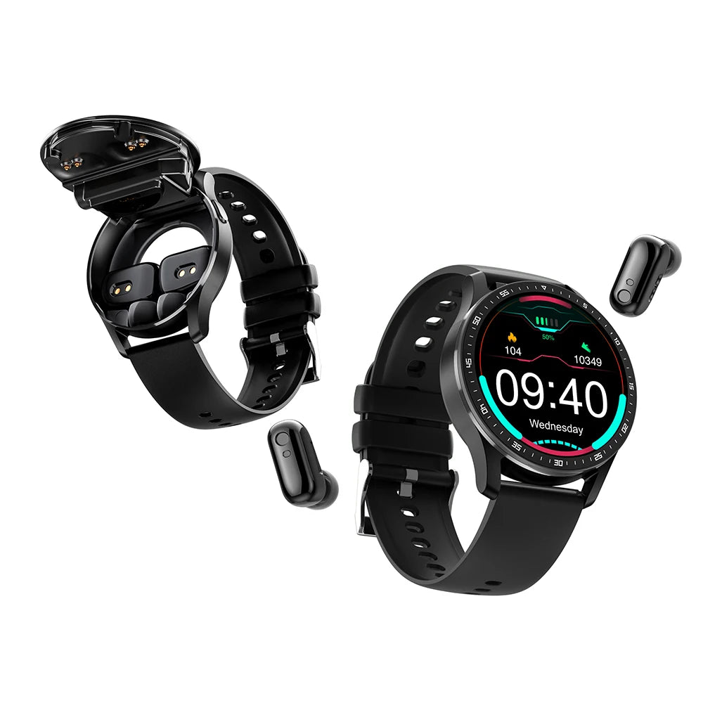 GEJIAN X10 Headset Smart Watch TWS Two In One Wireless Bluetooth Dual Headset Call Health Blood Pressure Sport Music Smartwatch