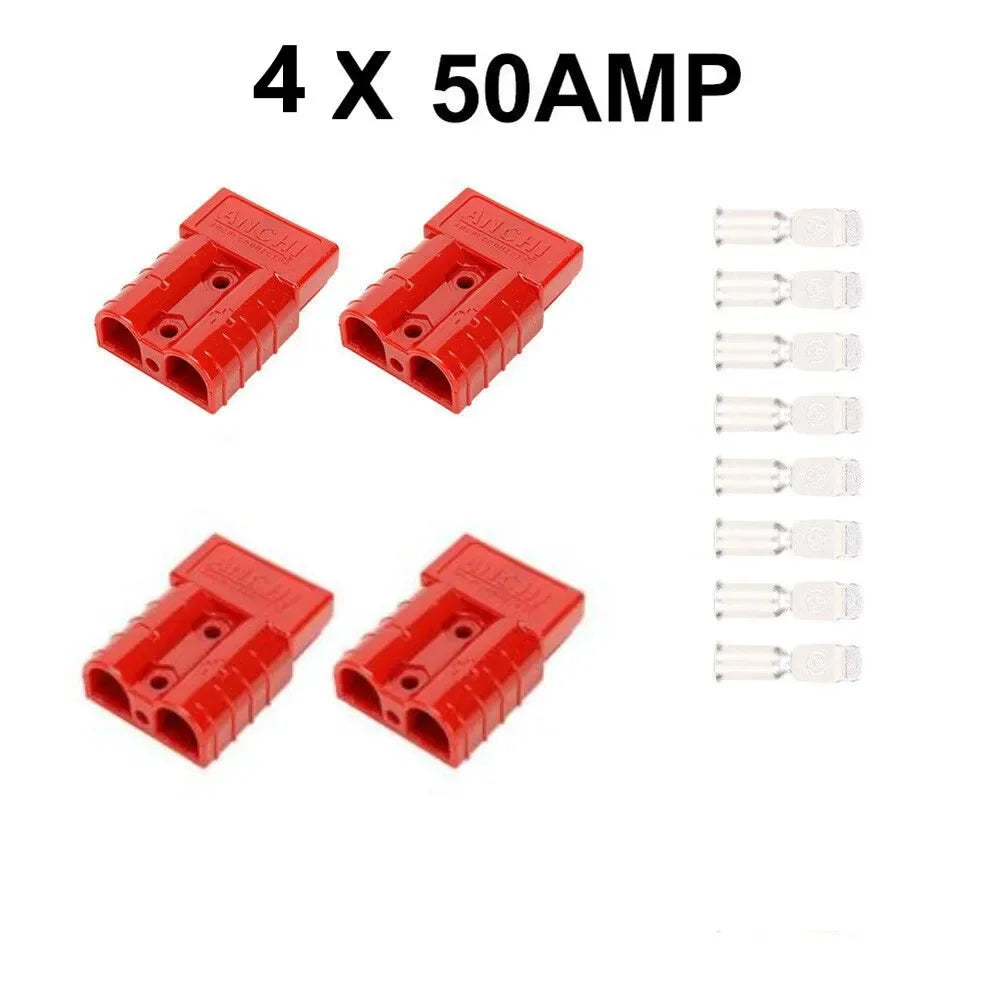 50A 600V Battery Connector For Anderson Cable Terminal Forklift Caravan Motorcycle Battery Charging Adapter Power Connector