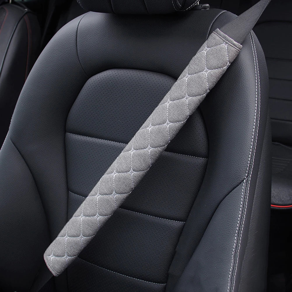 50/75cm Car Seat Belt Shoulder Guard Massage Net Breathable Four Seasons Padding Pad Car Interior Accessories Polyester Fiber