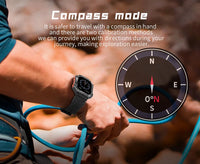 2024 New Men's Smart Watch Compass GPS Movement Track Smartwatch 650 mAh Large Battery Durable Military Smart Watches for Men