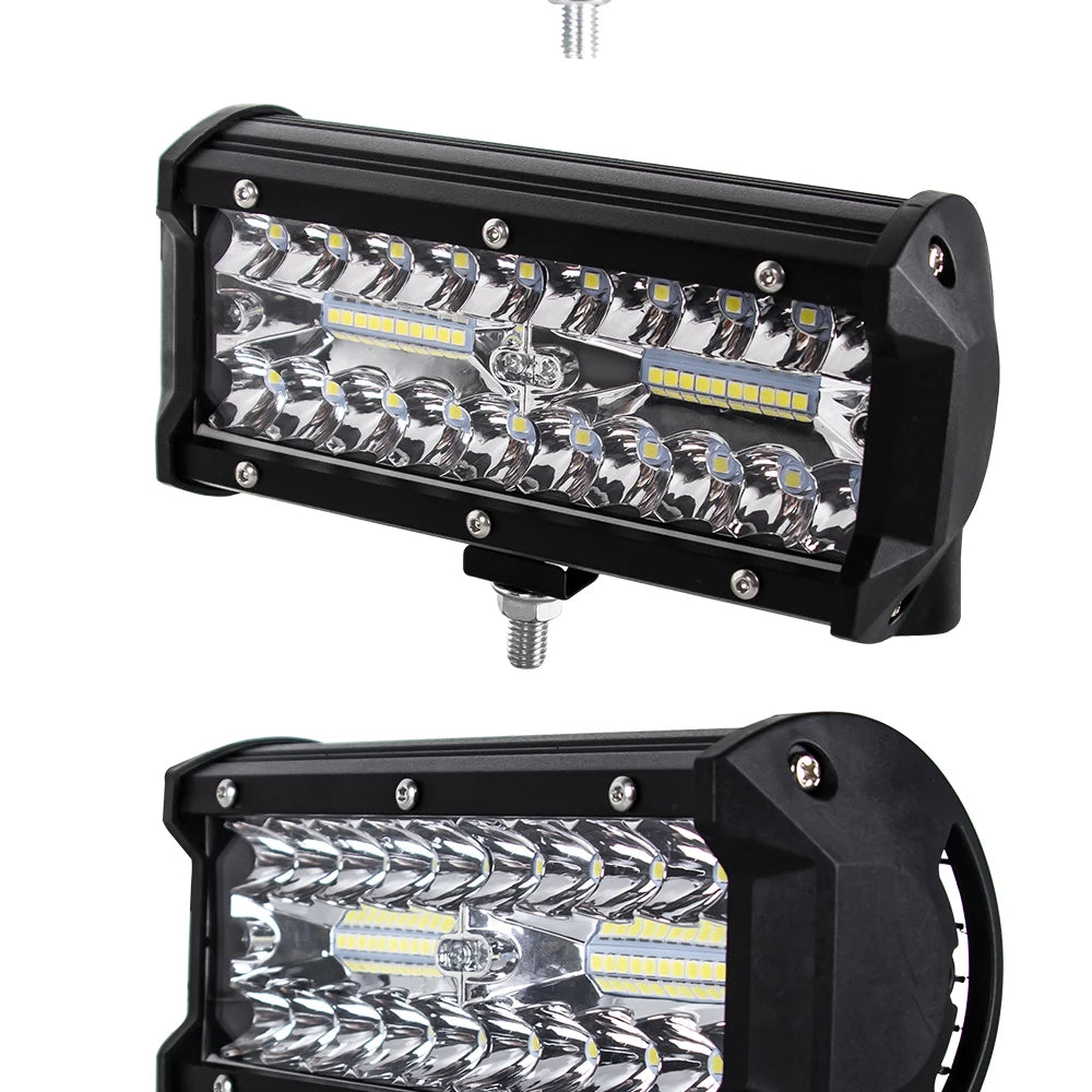 4/ 7 Inch 120W Combo off road Led Light Bars Spot Flood Beam for Work Driving Offroad Boat Car Tractor Truck 4x4 SUV ATV 12V 24V