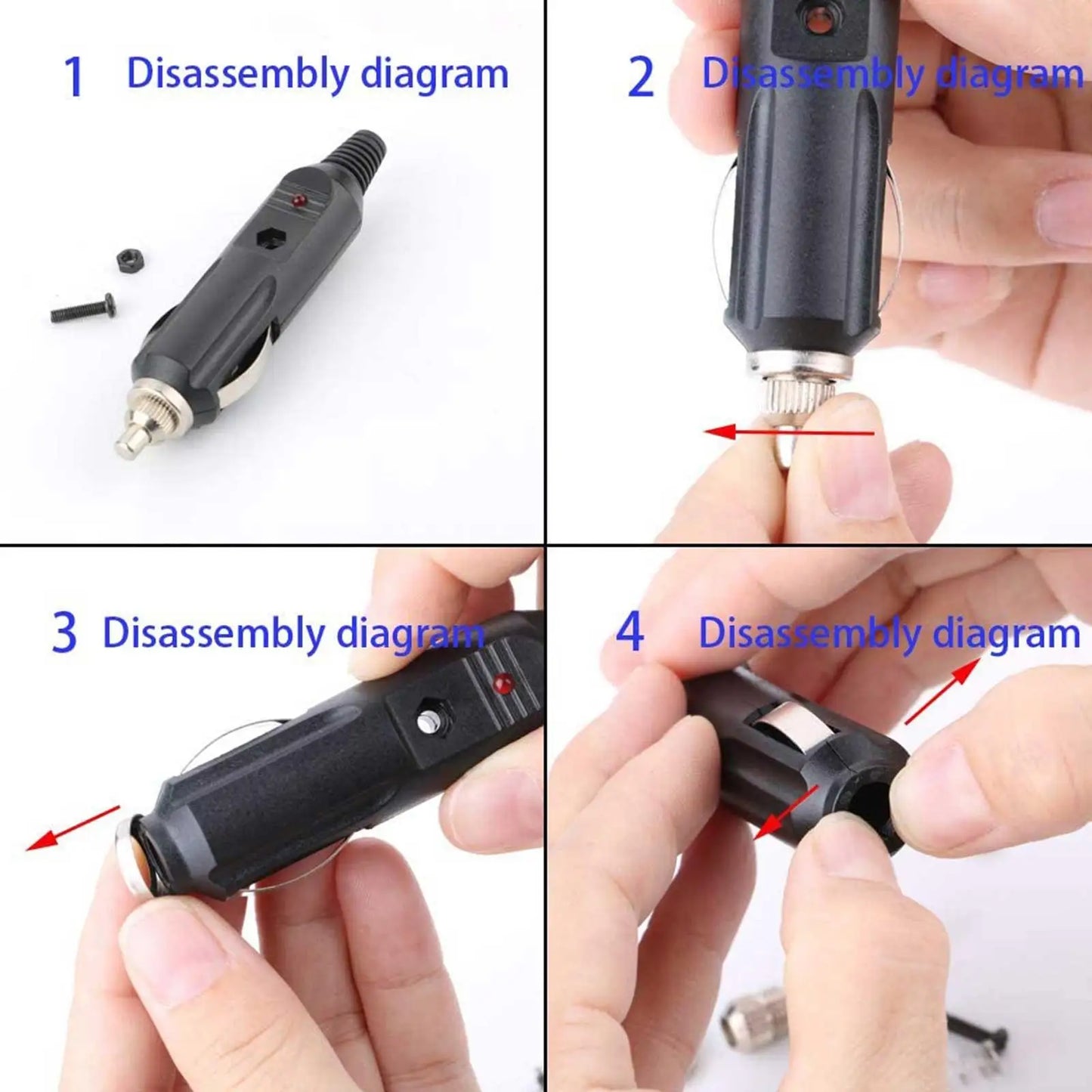 1PC 12V 24V Auto 5A Male Car Cigarette Lighter LED Socket Plug Connector Adapter For Car/Van Vehicle Motor Car Accessories