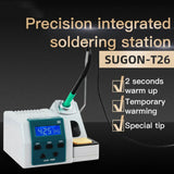 SUGON T26 Soldering Station Lead-free 2S Rapid Heating with C210-002 Soldering Iron Tip Kit, US Plug, T26 Kit with C210-002 Tip, US Plug