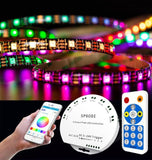 SP608E Dual Signal Output Mobile APP Control Bluetooth LED Controller Kit for WS2812B WS2811 1903 1804 Pixel LED Strip, DC5V~24V