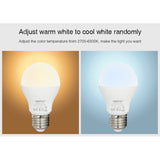 FUT014 E26 / E27 6W RGB + CCT Led Bulb Smart Phone APP WIFI LED Light White Warm Light Dimmable