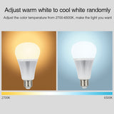 FUT012 E27 9W RGB + CCT LED Bulb Light 100V-240V Full Color Remote Control Smart Bulb WiFi 2.4G Wireless