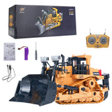 Mofun 1046 2.4G remote control nine channel engineering vehicle 1:24 multi-function crawler heavy bulldozer, 1046