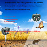 Outdoor Ultrasonic Solar  Animal Repeller  Pest Mouse Repeller  Sensor Garden Bird Cat Dog Fox Repellent Keep Animals Away, Repellent