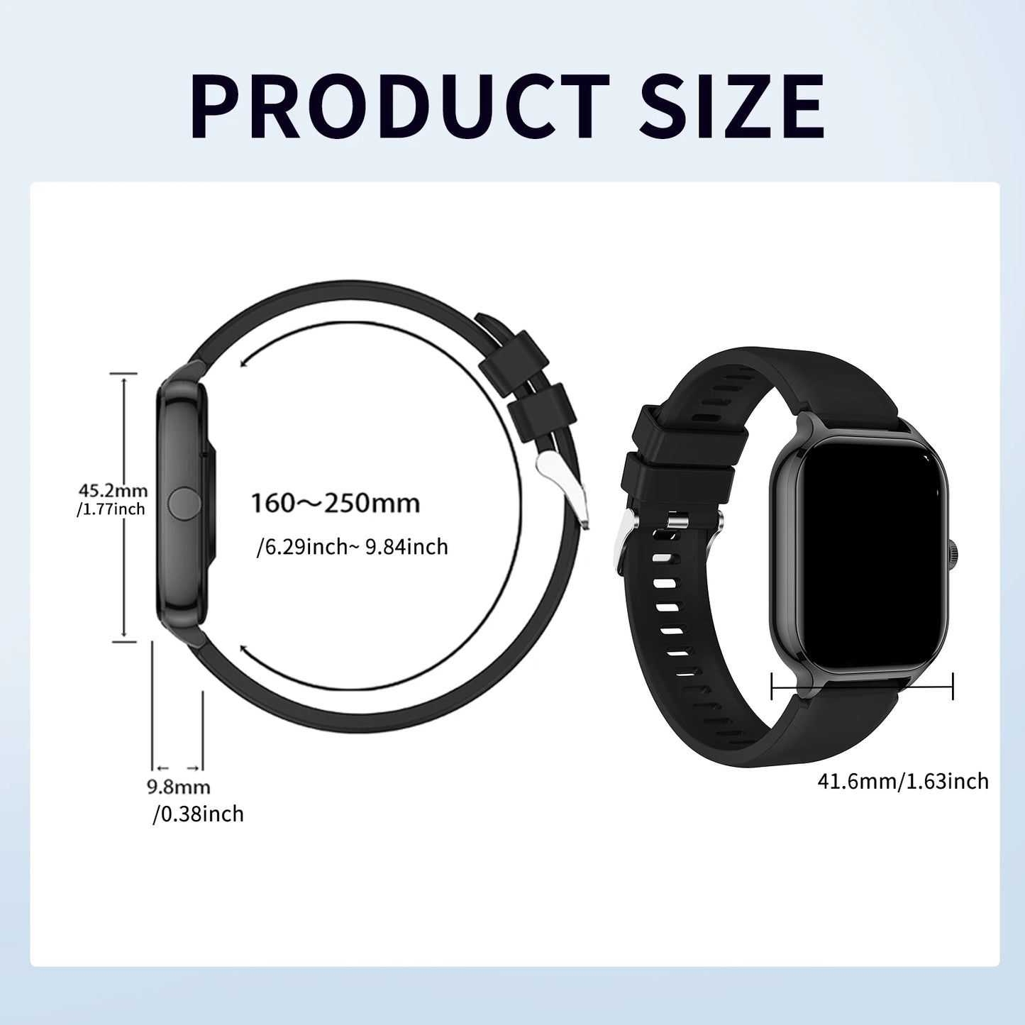 Smartwatch, Wireless Talk/Dial, Multi-Sport Mode for Men and Women, Compatible with IPhone/Andriod