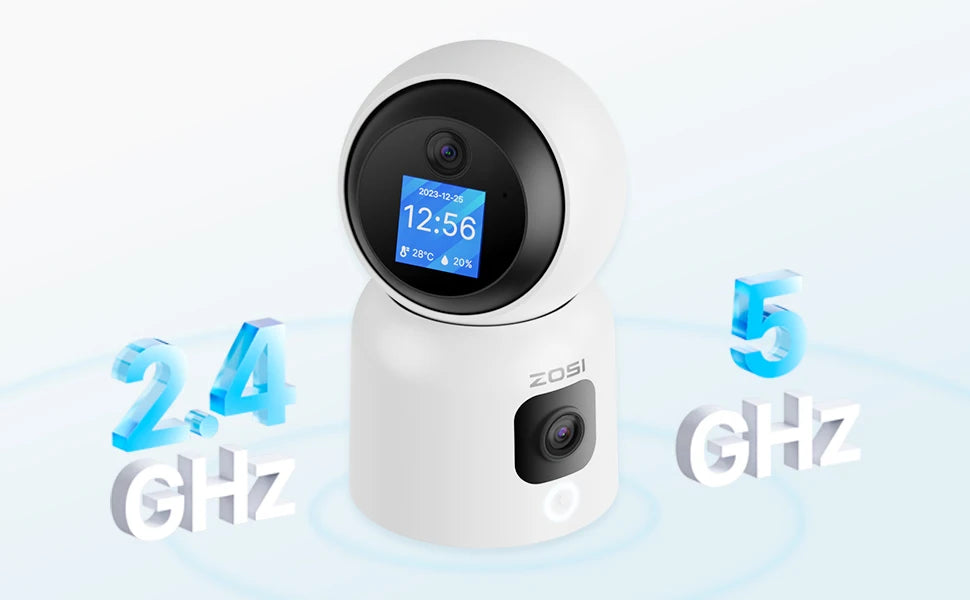 ZOSI 360° Smart Home Security Camera PTZ Auto Tracking Baby Monitor AI Panoramic HD Night Vision Indoor WiFi Surveillance Camera