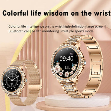 Xiaomi Mijia Women Smart Watch True Blood Oxygen 1.32Inch 360*360 HD Screen Diamond Bracelet Bluetooth Call Smartwatch Ladies