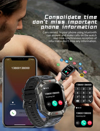 Men Smart Watch For Android IOS Fitness Watches Ip68 Waterproof Military Healthy Monitor AI Voice Bluetooth Call Smartwatch 2023