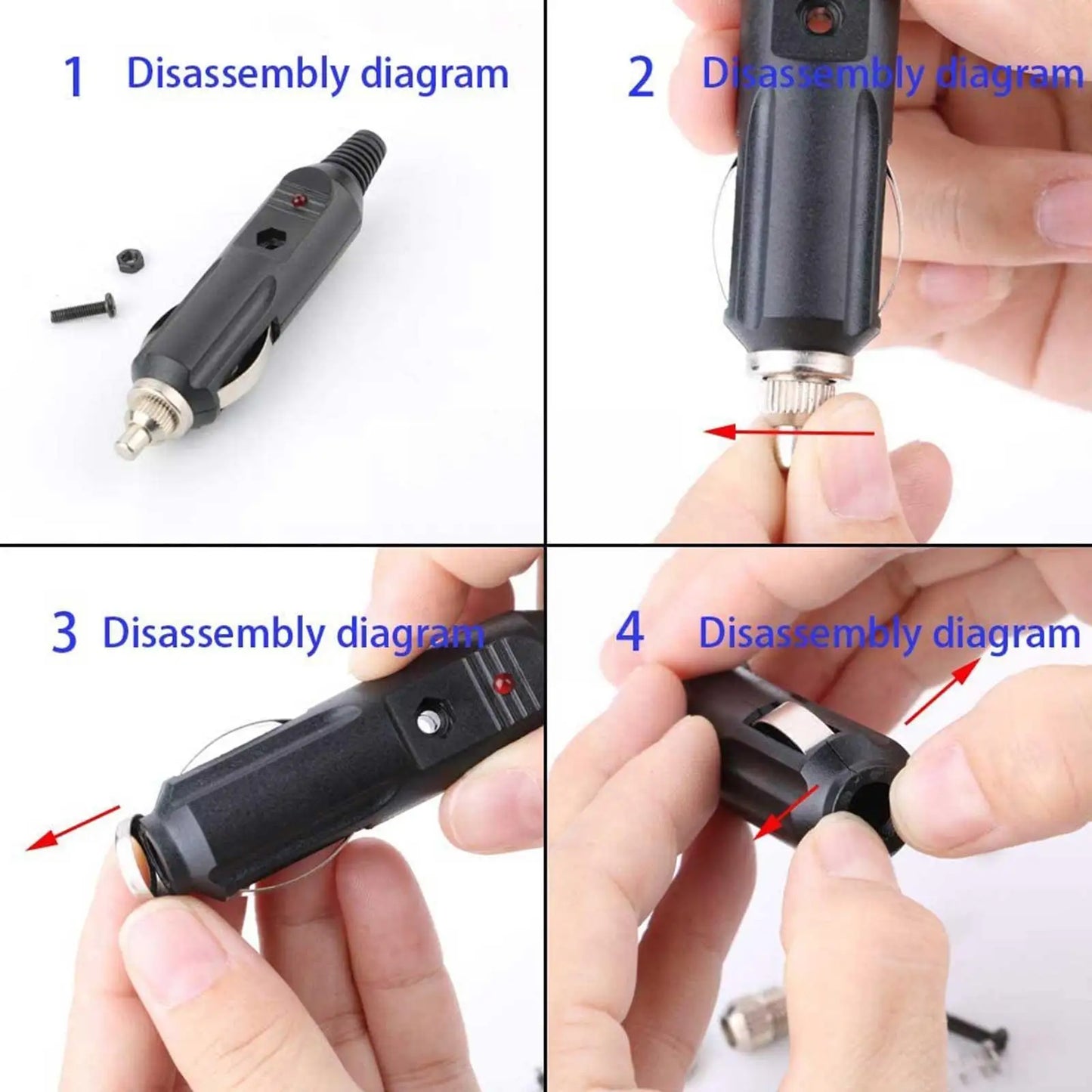 1PC 12V 24V Auto 5A Male Car Cigarette Lighter LED Socket Plug Connector Adapter For Car/Van Vehicle Motor Car Accessories