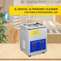 VEVOR 2L Ultrasonic Cleaner Machine Stainless Steel Ultrasonic Cleaning Machine Digital Heater Timer Jewelry Cleaning for Home