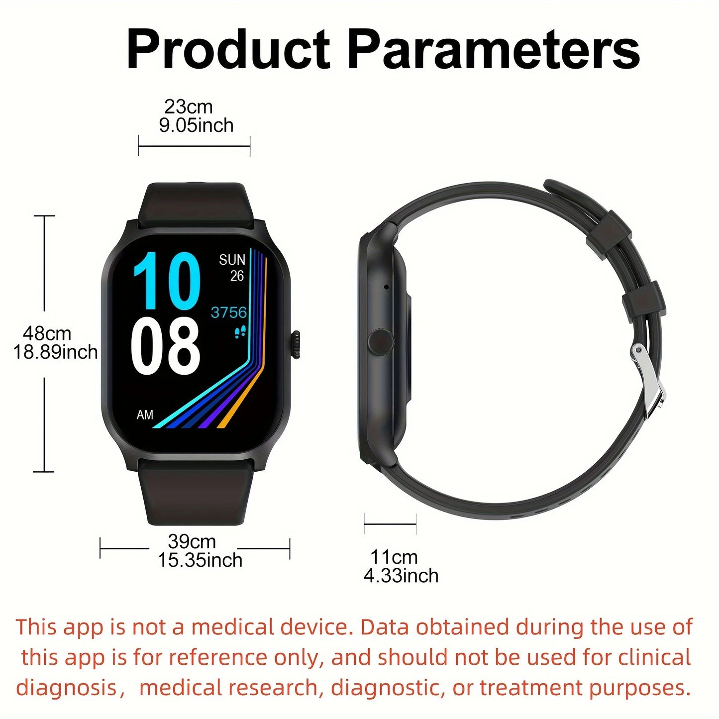 Smart watch, wireless calling/dial, multi-Sport mode, calling reminder and rejection,fitness monitoring, for iPhone/Andriod