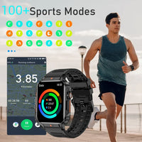 SENBONO New  Men Smart Watch 1.95inch HD Screen Bluetooth Call 24/7 Heart Rate Monitor IP68 100+ Sport Modes Smartwatch for Men