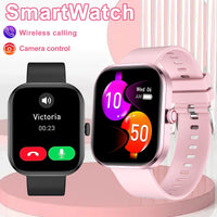 Smart watch with full touch screen, Bluetooth calling, message alerts and more, compatible with iPhone/android mobile phones