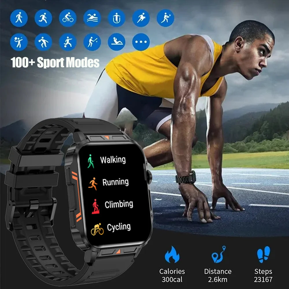 SENBONO Military Men Smart Watch Bluetooth Call 24/7 Heart Rate Monitor IP68 Waterproof 100+ Sport Mode Smartwatch for Men Women