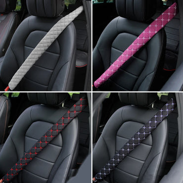 50/75cm Car Seat Belt Shoulder Guard Massage Net Breathable Four Seasons Padding Pad Car Interior Accessories Polyester Fiber