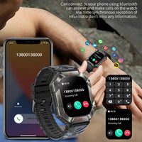 Men Smart Watch For Android IOS Fitness Watches Ip68 Waterproof Military Healthy Monitor AI Voice Bluetooth Call Smartwatch 2023