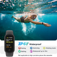 TOOBUR Fitness Tracker Watch with Distance Tracker Calorie Tracker IP68 Waterproof Activity Tracker with Pedometer Watch