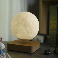 T30 Levitating Moon Lamp Night Light Floating 3D Printing LED Moon Lamp with Wooden Base and Magnetic with 3 Colors