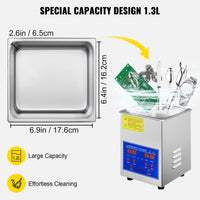 VEVOR Ultrasound Home Appliances 1.3L 2L 3L 6L 10L 15L 22L 30L Ultrasonic Cleaner Lave-Dishes Portable Washing Machine Diswasher