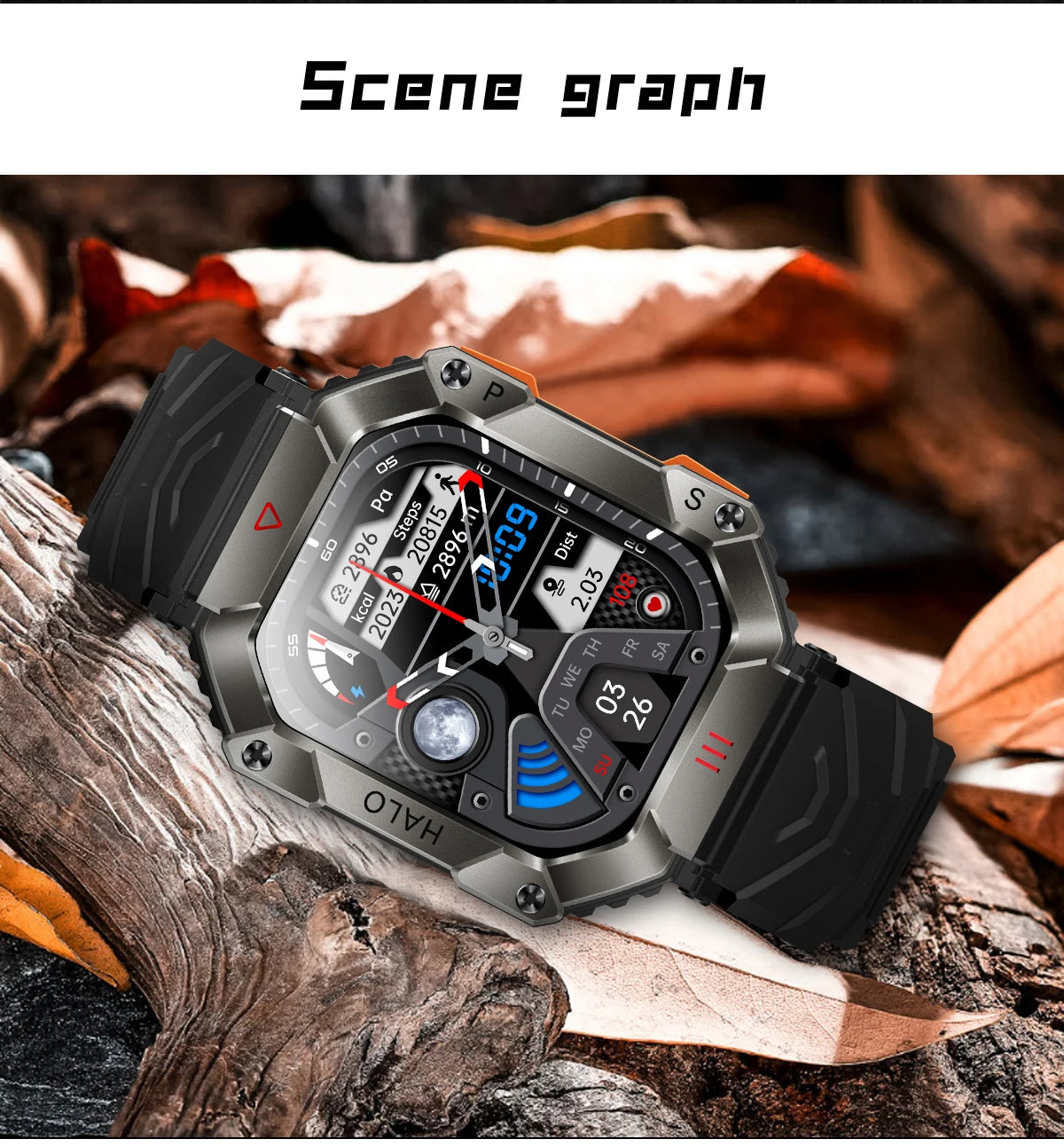 2024 New Men's Smart Watch Compass GPS Movement Track Smartwatch 650 mAh Large Battery Durable Military Smart Watches for Men