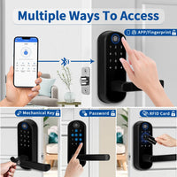 Keyless-Entry Fingerprint Smart Door Lock Digital Electronic Lock with Code Passcode, Electric Door Knob Perfect for Entry Doors