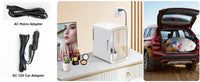 Mini Fridge 6L Capacity, Skin Care Refrigerator with Mirror, Portable Small Fridge Cooler or Warmer, AC DC Power Supply