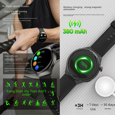 ﻿MT26 Voice Assistant Outdoor Men Smartwatch AMOLED Health Monitoring Professional Sports Fitness Wireless Charging GPS Tracker