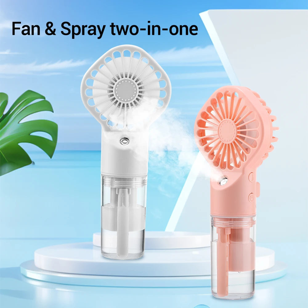 Handheld Portable Fan Water Spray Mini Fan Air Cooling Mist Fan Air Humidifier For Room Outdoor Camping Summer Hydration Device