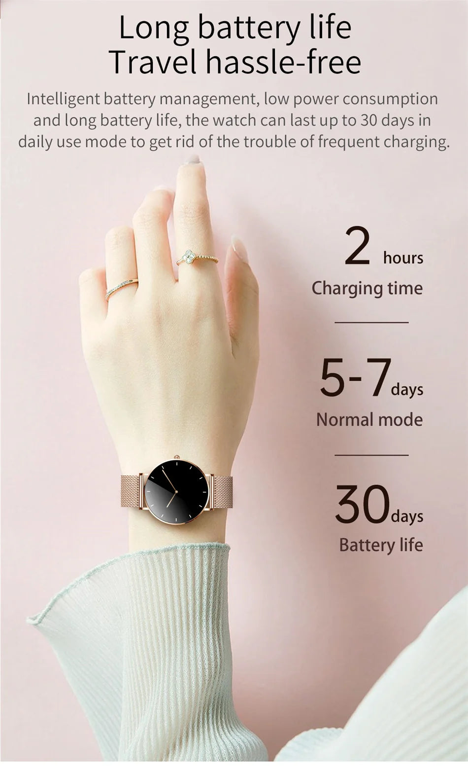 Xiaomi Mijia Ultrathin Smart Watch Women 1.36-inch AMOLED HD Pixel Display Always Shows Call Time Reminder Smartwatch