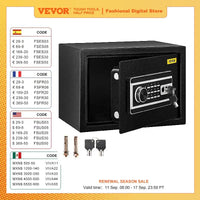 VEVOR Fingerprint Locks Safe Deposit Box 0.8/1.7/2.1 Cubic Feet Digital Electronic Secret Hidden Piggy Bank for Store Money Guns