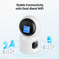 ZOSI 360° Smart Home Security Camera PTZ Auto Tracking Baby Monitor AI Panoramic HD Night Vision Indoor WiFi Surveillance Camera