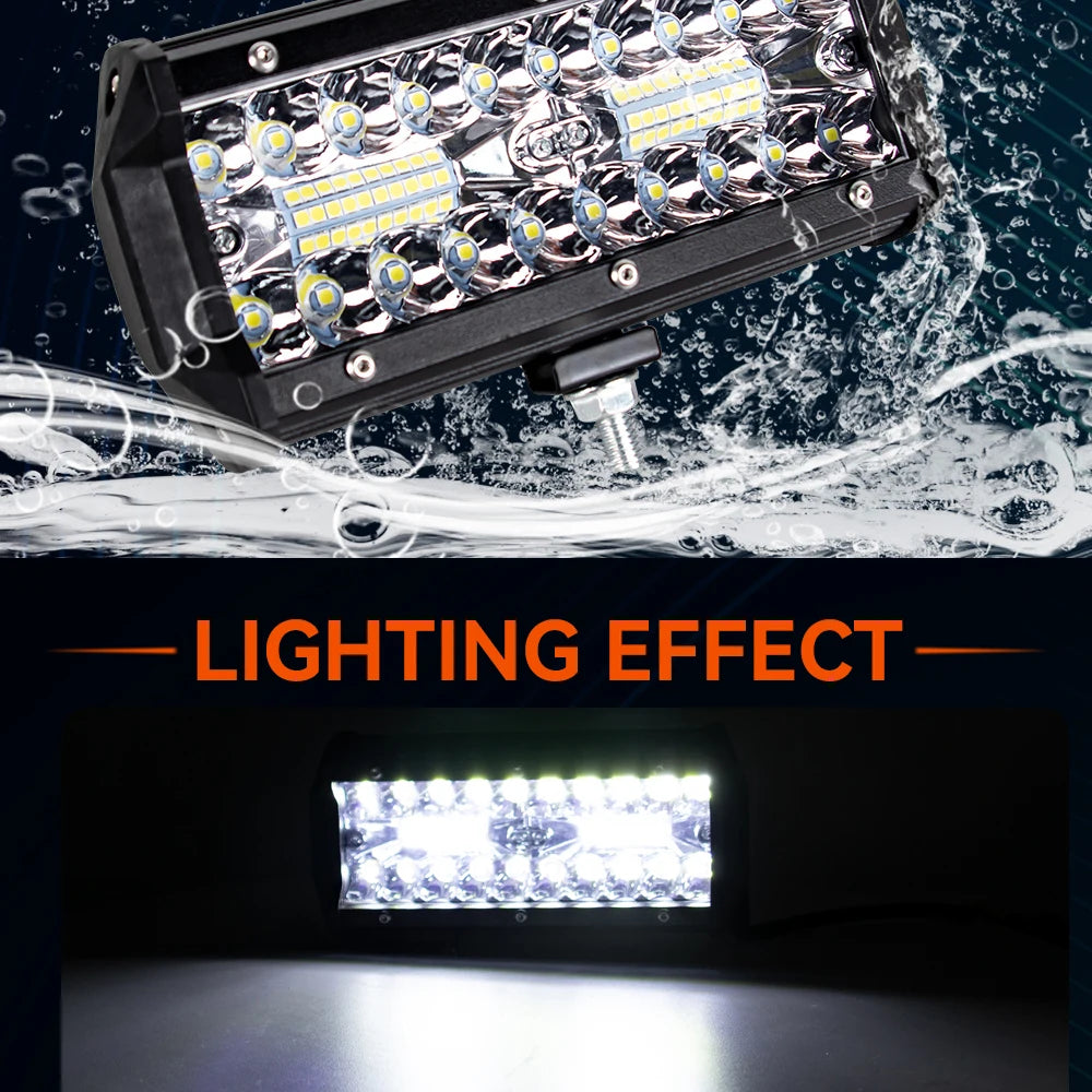 4/ 7 Inch 120W Combo off road Led Light Bars Spot Flood Beam for Work Driving Offroad Boat Car Tractor Truck 4x4 SUV ATV 12V 24V